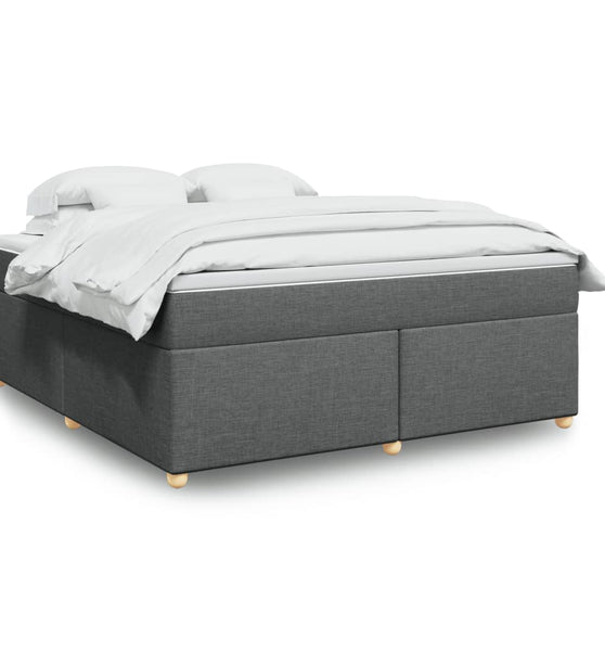Boxspringbett mit Matratze Dunkelgrau 180x200 cm Stoff