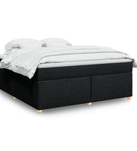 Boxspringbett mit Matratze Schwarz 180x200 cm Stoff