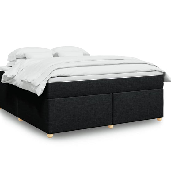 Boxspringbett mit Matratze Schwarz 180x200 cm Stoff