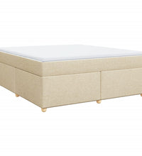 Boxspringbett mit Matratze Creme 180x200 cm Stoff