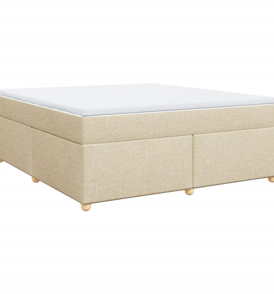 Boxspringbett mit Matratze Creme 180x200 cm Stoff