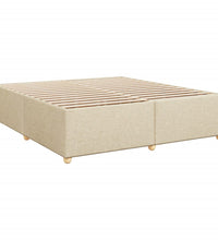 Boxspringbett mit Matratze Creme 180x200 cm Stoff
