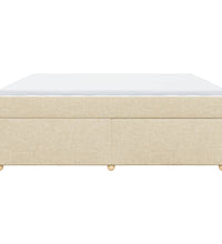 Boxspringbett mit Matratze Creme 180x200 cm Stoff