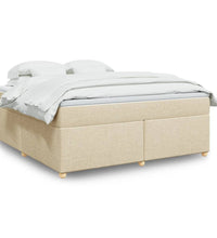 Boxspringbett mit Matratze Creme 180x200 cm Stoff