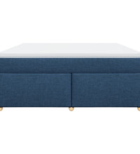 Boxspringbett mit Matratze Blau 180x200 cm Stoff