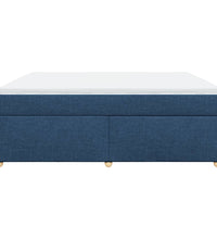 Boxspringbett mit Matratze Blau 180x200 cm Stoff