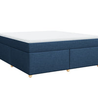 Boxspringbett mit Matratze Blau 180x200 cm Stoff