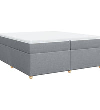 Boxspringbett mit Matratze Hellgrau 200x200 cm Stoff
