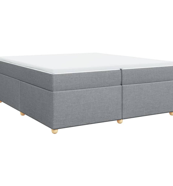 Boxspringbett mit Matratze Hellgrau 200x200 cm Stoff