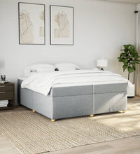 Boxspringbett mit Matratze Hellgrau 200x200 cm Stoff