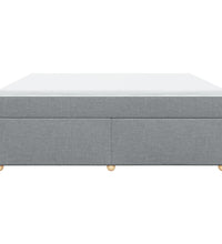 Boxspringbett mit Matratze Hellgrau 200x200 cm Stoff