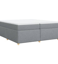 Boxspringbett mit Matratze Hellgrau 200x200 cm Stoff