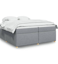 Boxspringbett mit Matratze Hellgrau 200x200 cm Stoff