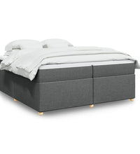 Boxspringbett mit Matratze Dunkelgrau 200x200 cm Stoff
