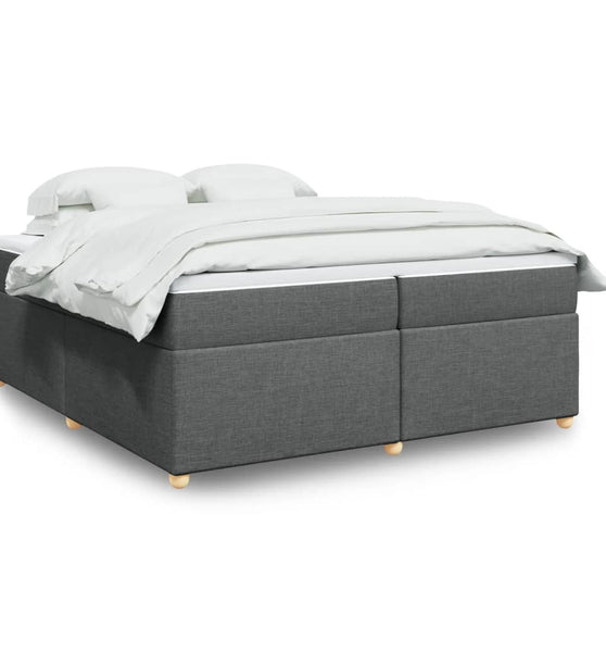 Boxspringbett mit Matratze Dunkelgrau 200x200 cm Stoff