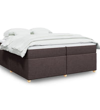Boxspringbett mit Matratze Dunkelbraun 200x200 cm Stoff