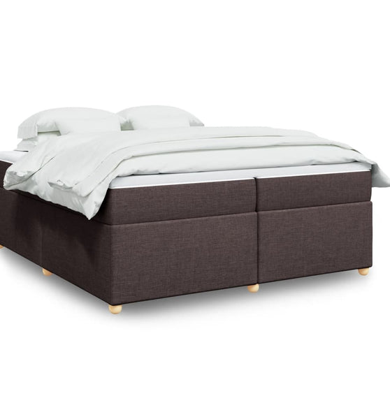 Boxspringbett mit Matratze Dunkelbraun 200x200 cm Stoff