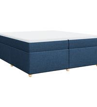 Boxspringbett mit Matratze Blau 200x200 cm Stoff