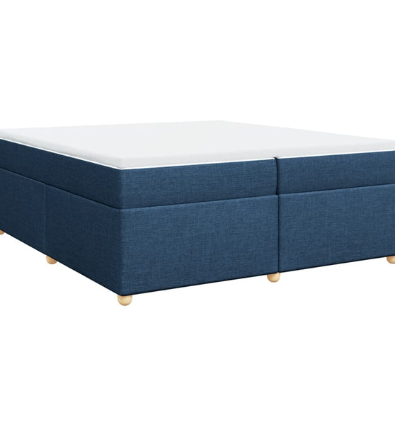 Boxspringbett mit Matratze Blau 200x200 cm Stoff