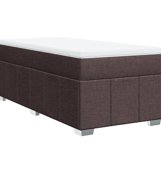 Boxspringbett mit Matratze Dunkelbraun 80x200 cm Stoff