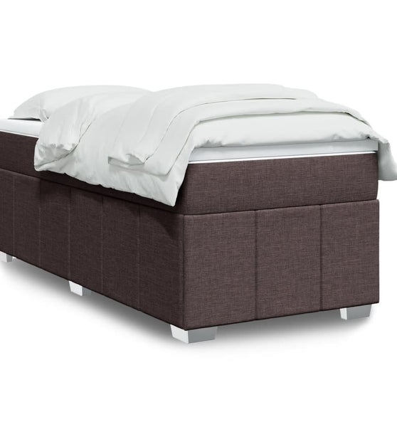 Boxspringbett mit Matratze Dunkelbraun 80x200 cm Stoff