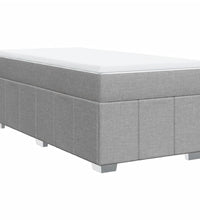Boxspringbett mit Matratze Hellgrau 90x190 cm Stoff
