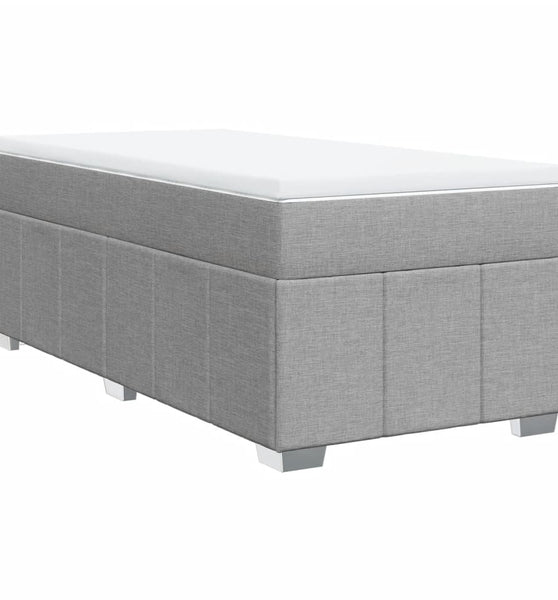 Boxspringbett mit Matratze Hellgrau 90x190 cm Stoff