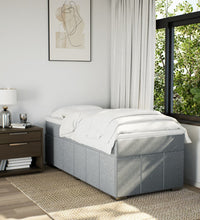 Boxspringbett mit Matratze Hellgrau 90x190 cm Stoff