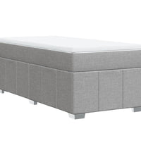 Boxspringbett mit Matratze Hellgrau 90x190 cm Stoff