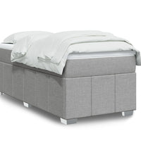 Boxspringbett mit Matratze Hellgrau 90x190 cm Stoff