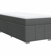 Boxspringbett mit Matratze Dunkelgrau 100x200 cm Stoff