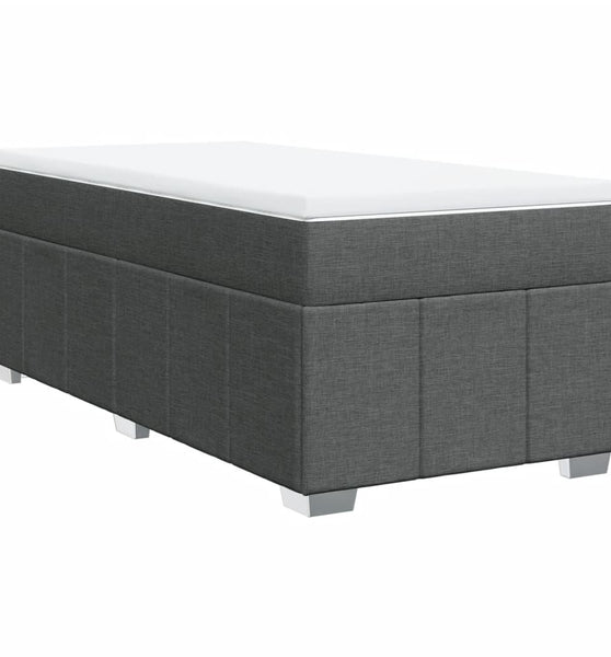 Boxspringbett mit Matratze Dunkelgrau 100x200 cm Stoff