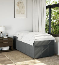 Boxspringbett mit Matratze Dunkelgrau 100x200 cm Stoff