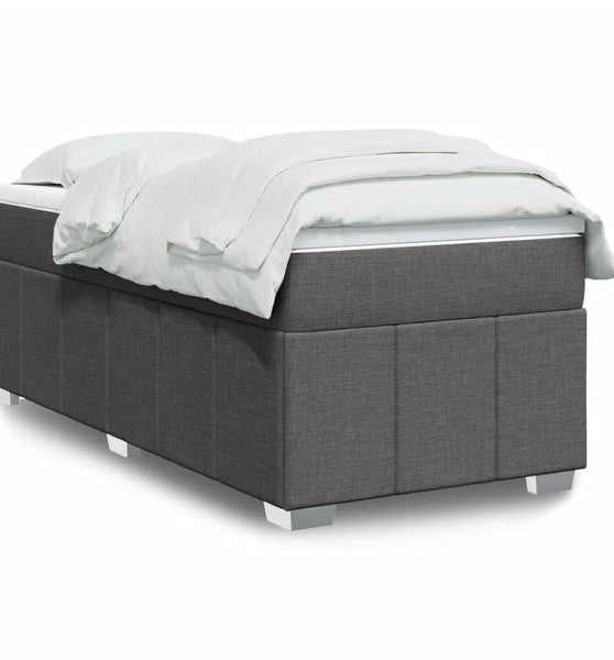 Boxspringbett mit Matratze Dunkelgrau 100x200 cm Stoff