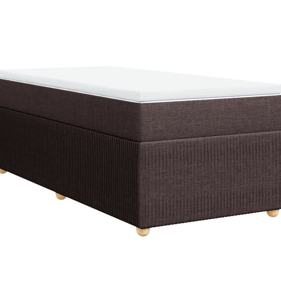 Boxspringbett mit Matratze Dunkelbraun 80x200 cm Stoff