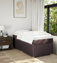 Boxspringbett mit Matratze Dunkelbraun 80x200 cm Stoff
