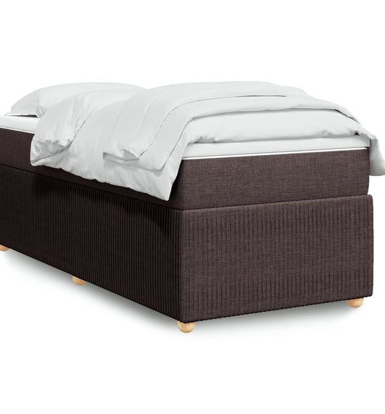 Boxspringbett mit Matratze Dunkelbraun 80x200 cm Stoff