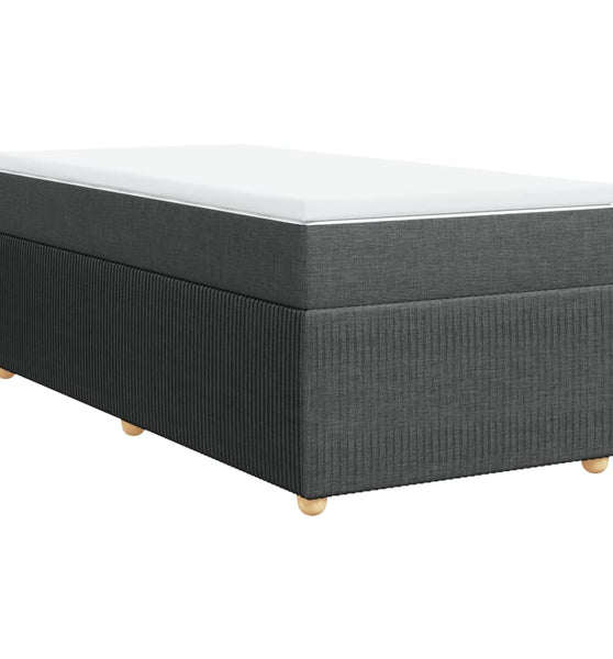 Boxspringbett mit Matratze Dunkelgrau 90x190 cm Stoff