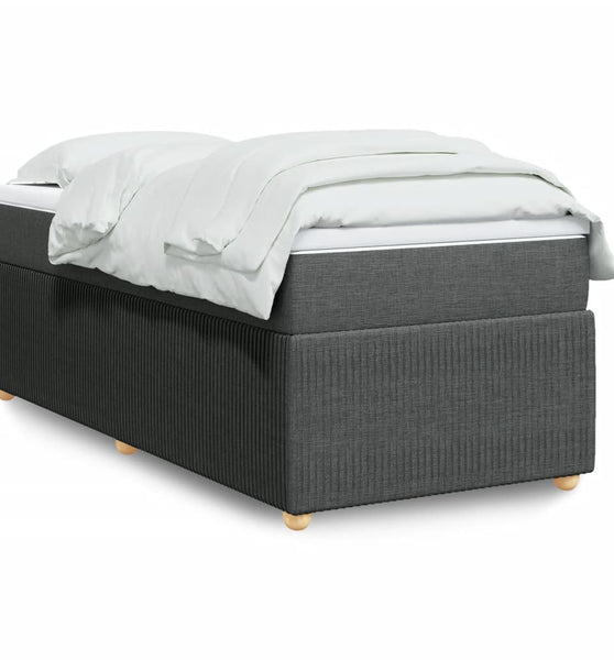 Boxspringbett mit Matratze Dunkelgrau 90x190 cm Stoff