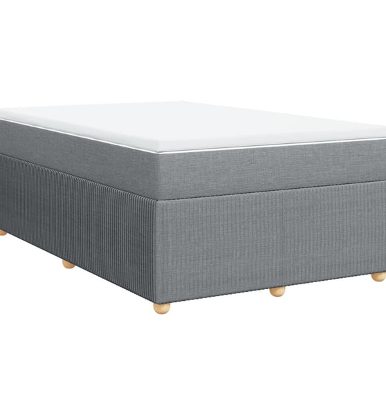 Boxspringbett mit Matratze Hellgrau 120x190 cm Stoff