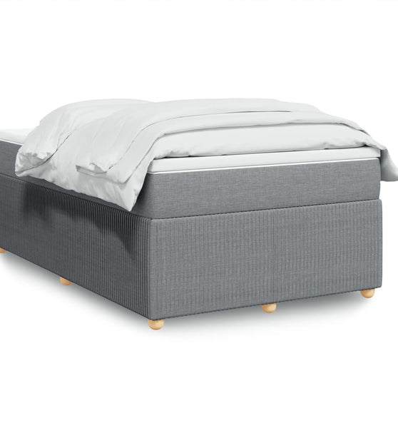 Boxspringbett mit Matratze Hellgrau 120x190 cm Stoff