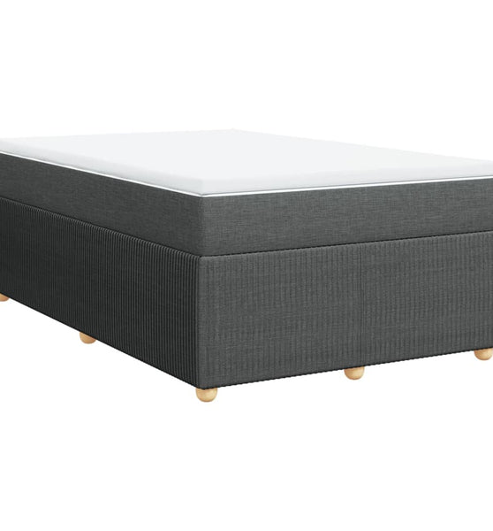 Boxspringbett mit Matratze Dunkelgrau 120x190 cm Stoff