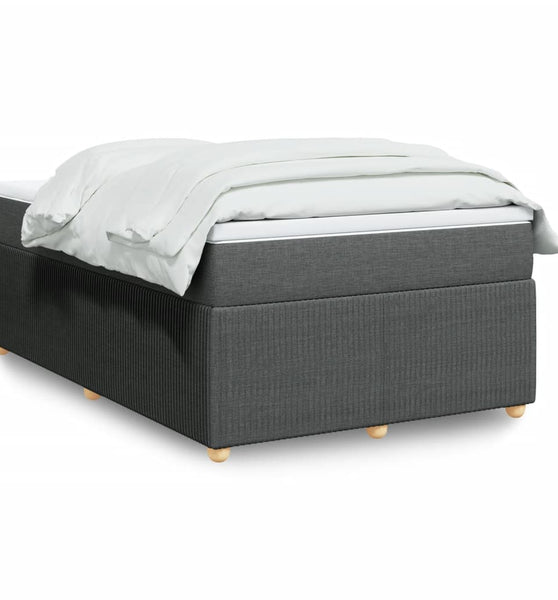 Boxspringbett mit Matratze Dunkelgrau 120x190 cm Stoff