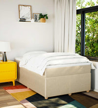 Boxspringbett mit Matratze Creme 120x190 cm Stoff