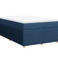 Boxspringbett mit Matratze Blau 120x190 cm Stoff