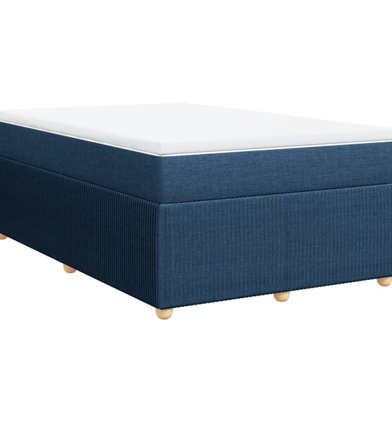 Boxspringbett mit Matratze Blau 120x190 cm Stoff
