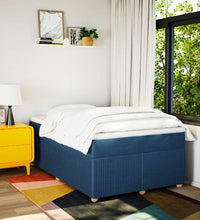 Boxspringbett mit Matratze Blau 120x190 cm Stoff