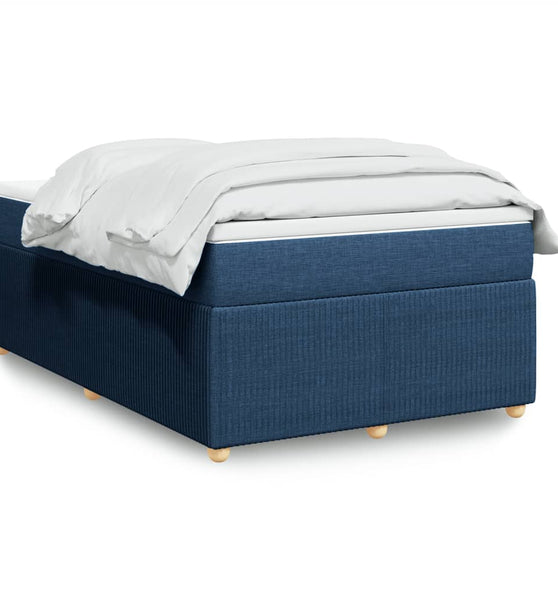 Boxspringbett mit Matratze Blau 120x190 cm Stoff