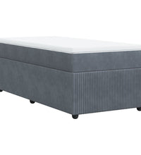 Boxspringbett mit Matratze Dunkelgrau 80x200 cm Samt