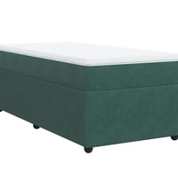 Boxspringbett mit Matratze Dunkelgrün 80x200 cm Samt